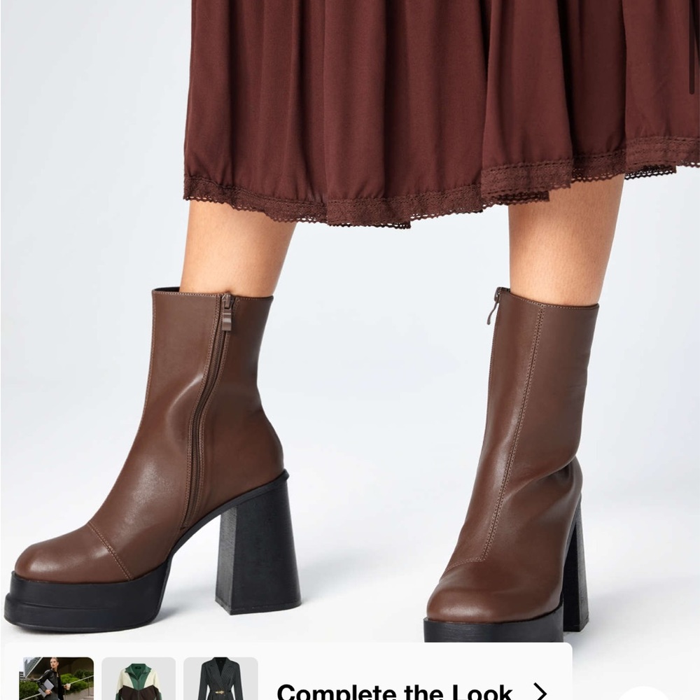 Brand new brown Cider Heeled Ankle Boots in 36